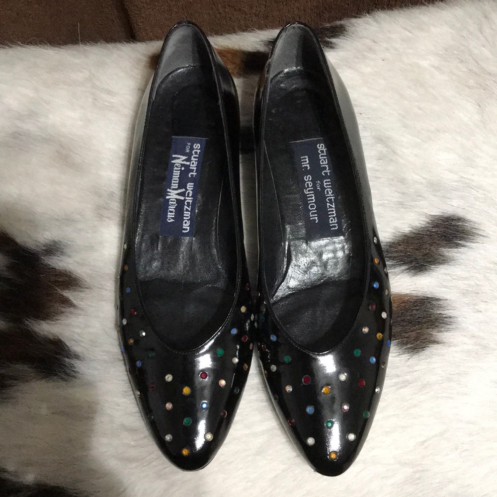 Size 6 Black Patton, Jewels by Stuart Weitzman!